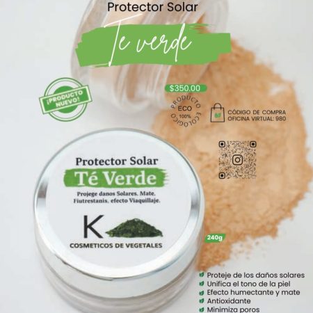 Protector solar te verde