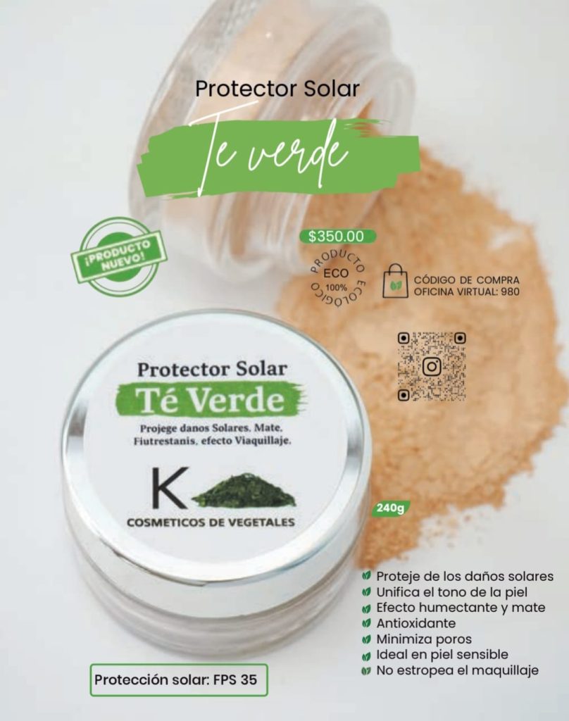 Protector solar te verde